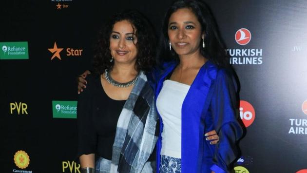 Actors Tannishtha Chatterjee and Divya Dutta at Jio MAMI 21st Mumbai Film Festival, in Mumbai. (IANS)
