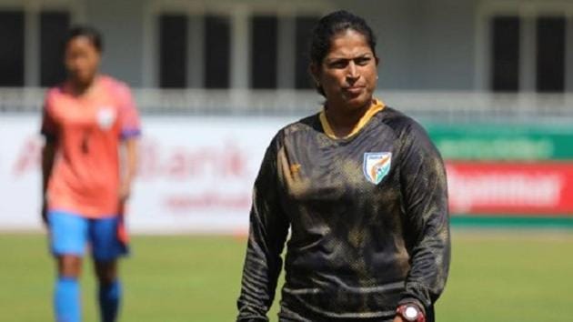 India Women’s football coach Maymol Rocky. (AIFF) India Women’s football coach Maymol Rocky. (AIFF)