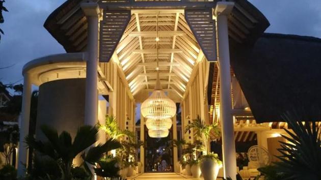 Some of the hotels having stunning interiors, like the entrance to the Lux Grande Gaube.  (HT Photo/Kabir Singh Bhandari) 