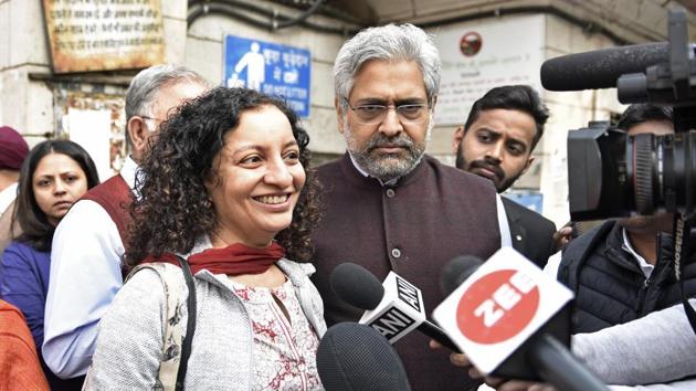 Akbar filed a criminal defamation suit against Ramani last year, after she accused him of alleged misconduct during the job interview that evening, while staying at the Oberoi hotel in Mumbai.(Sanchit Khanna/HT PHOTO)