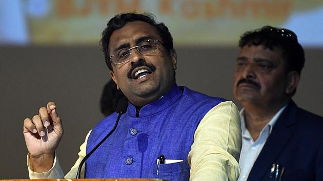 Ram Madhav on Saturday said security forces are fully geared to foil Pakistan’s design to create trouble in Kashmir (ANI Photo)