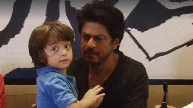 Shah Rukh Khan with his youngest son AbRam.