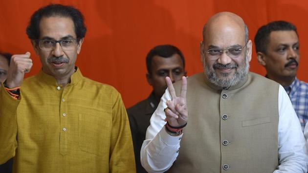 BJP president Amit Shah might visit Shiv Sena chief Uddhav Thackeray on October 30 (Vijayanand Gupta/HT Photo) BJP president Amit Shah might visit Shiv Sena chief Uddhav Thackeray on October 30 (Vijayanand Gupta/HT Photo)