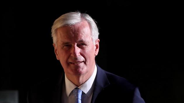 The European Union's chief Brexit negotiator Michel Barnier arrives at the European Commission for a meeting with EU27 ambassadors to discuss an extension to the Brexit deadline in Brussels, Belgium.(REUTERS)