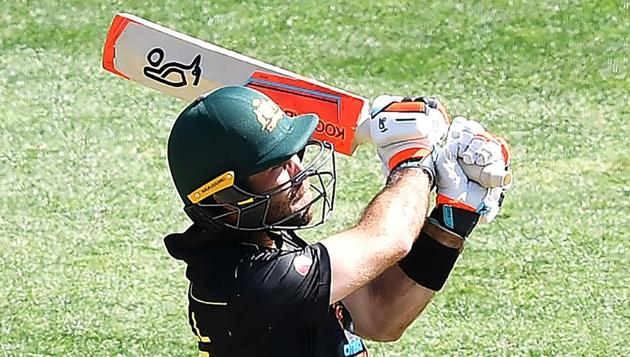 Glenn Maxwell plays a shot during Adelaide T20I.(Getty Images)