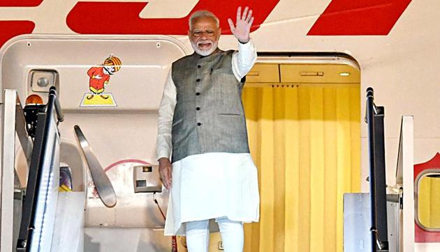 India had taken up Pakistan’s denial of use of its airspace to the prime minister’s flight with the ICAO, ahead of Narendra Modi’s visit to Saudi Arabia on a bilateral visit.(ANI photo)