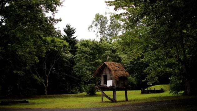 A traditional Ainu hut stands in the grounds of Nibutani Ainu Museum. In consultations that concluded in early 2018, Ainu representatives asked for legal rights to state-owned land, more funding for teaching Ainu culture and language and an apology from Japan’s government. None of those proposals was considered. (Kim Kyung Hoon / REUTERS)