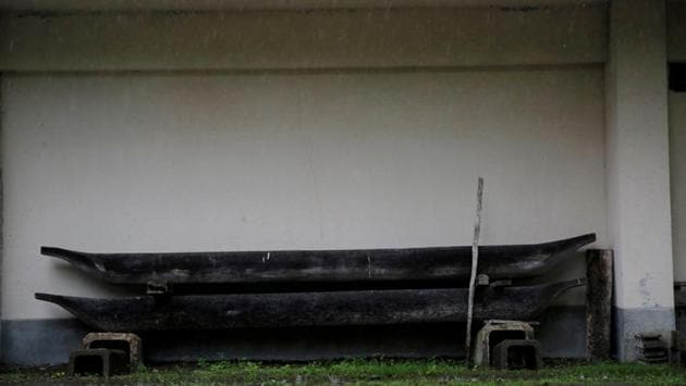 Ainu wooden kayaks outside Nibutani Ainu Museum. Giving back forest where Ainu once hunted and foraged would “be hard for the Japanese people to accept,” said Hiroshi Koyama, the official in charge of Japan’s Comprehensive Ainu Policy Office. And an apology would be uncomfortable for many Japanese, as well as an insult to the Japanese settlers who built modern Hokkaido, he added. (Ki, Kyung-Hoon / REUTERS)