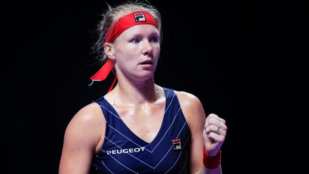 Kiki Bertens reacts during her match against Australia's Ashleigh Barty.(REUTERS)