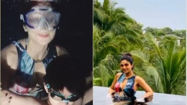 Shilpa Shetty and son Viaan went swimming in Phuket.