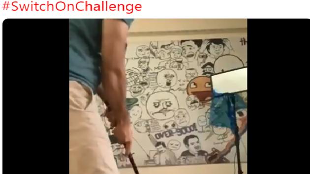 Netizens are going out of the box with innovative ideas to participate in the new #SwitchOnChallenge. (Twitter/@BollywoodGandu) Netizens are going out of the box with innovative ideas to participate in the new #SwitchOnChallenge. (Twitter/@BollywoodGandu)