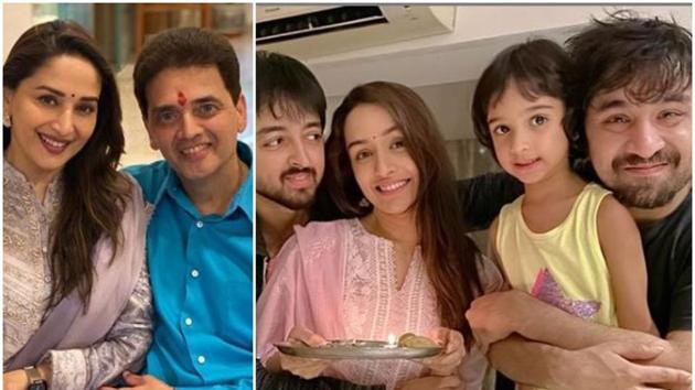 Stars like Shraddha Kapoor and Madhuri Dixit shared pictures from their Bhai Dooj celebrations.