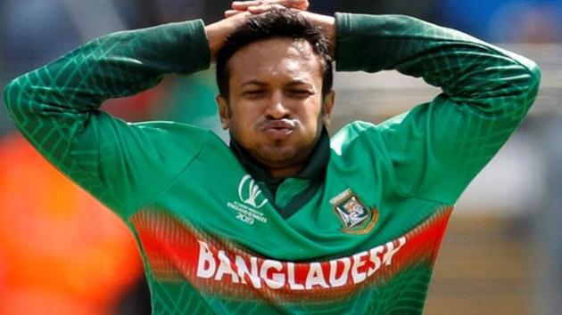 Bangladesh's Shakib Al Hasan reacts.(Action Images via Reuters)