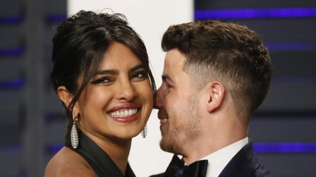 Priyanka Chopra and Nick Jonas at the Vanity Fair party post the 91st Academy Awards.(REUTERS)