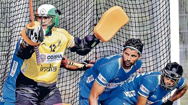 Injuries and indifferent performances have thwarted Rupinder Pal Singh’s (C) efforts to seal a permanent berth as defender and drag-flicker. (HI) Injuries and indifferent performances have thwarted Rupinder Pal Singh’s (C) efforts to seal a permanent berth as defender and drag-flicker. (HI)