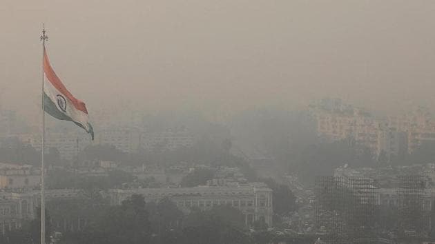 Buildings shrouded in smoke in New Delhi. (Reuters image) Buildings shrouded in smoke in New Delhi. (Reuters image)