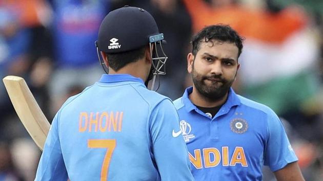 File image of India vice-captain Rohit Sharma and MS Dhoni.(AP)