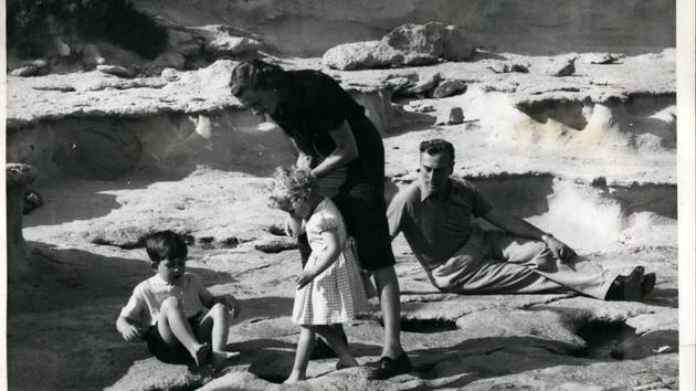 Royal Children in Malta: Lady Mountbatten lends a steadying hand as Princess Anne probes a tempting paddling pool. Elder brother Prince Charles dangles his feet into a pool unaided, but a watchful eye is kept on him by Uncle Dickie - Earl Mountbatten. (Alamy Stock Photo) Royal Children in Malta: Lady Mountbatten lends a steadying hand as Princess Anne probes a tempting paddling pool. Elder brother Prince Charles dangles his feet into a pool unaided, but a watchful eye is kept on him by Uncle Dickie - Earl Mountbatten. (Alamy Stock Photo)