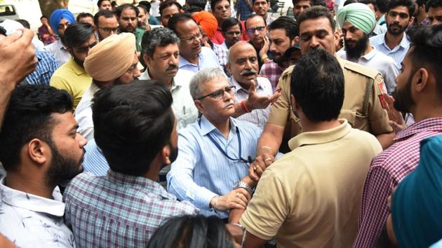 The move was opposed by the students, including members of the Panjab University Campus Students’ Council. (HT PHOTO) The move was opposed by the students, including members of the Panjab University Campus Students’ Council. (HT PHOTO)