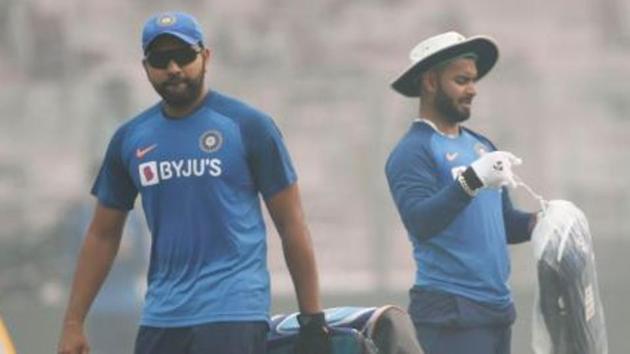 Rohit Sharma and Rishabh Pant in action during a training session.(BCCI Twitter)