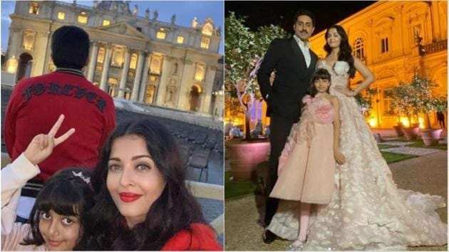 Aishwarya Rai, husband and actor Abhishek Bachchan and their daughter Aaradhya are in Italy.