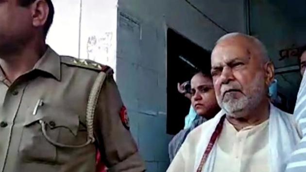 The woman’s father reached SIT office on Friday evening where officials questioned him about the case. (ANI Photo) The woman’s father reached SIT office on Friday evening where officials questioned him about the case. (ANI Photo)