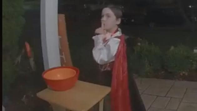The video of the kid on Halloween has gathered more than 17 million views. (Facebook/Leslie Hodges) The video of the kid on Halloween has gathered more than 17 million views. (Facebook/Leslie Hodges)