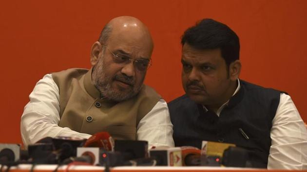 Maharashtra chief minister Devendra Fadnavis is likely to visit New Delhi on Monday to meet Bharatiya Janata Party chief Amit Shah (Vijayanand Gupta/HT File Photo) Maharashtra chief minister Devendra Fadnavis is likely to visit New Delhi on Monday to meet Bharatiya Janata Party chief Amit Shah (Vijayanand Gupta/HT File Photo)
