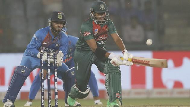 Bangladesh's Soumya Sarkar plays a shot.(AP)