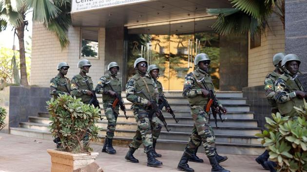 “Soldiers of the caliphate attacked a military base where elements of the apostate Malian army were stationed in the village of Indelimane,” the IS said in a statement on its social media channels. Image used for representation. (AP photo) “Soldiers of the caliphate attacked a military base where elements of the apostate Malian army were stationed in the village of Indelimane,” the IS said in a statement on its social media channels. Image used for representation. (AP photo)