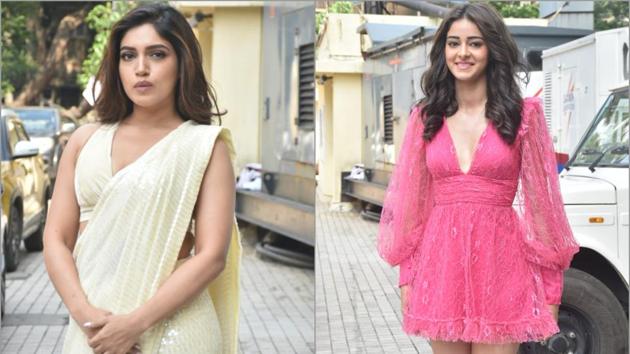 Ananya Panday, Bhumi Pednekar spotted in contrasting looks as the ‘patni’ and the ‘woh’.(Varinder Chawla)