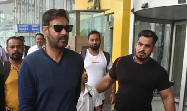 Ajay Devgn at the airport in Lucknow