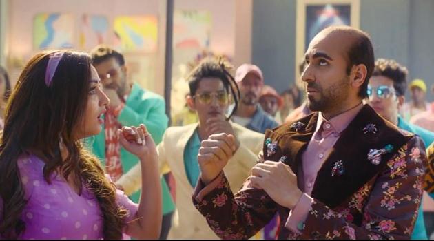 Yami Gautam and Ayushmann Khurrana in a still from Bala.