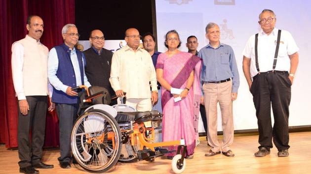 IIT Madras launches country’s first indigenously designed standing wheelchair. (twitter/@iitmadras) IIT Madras launches country’s first indigenously designed standing wheelchair. (twitter/@iitmadras)