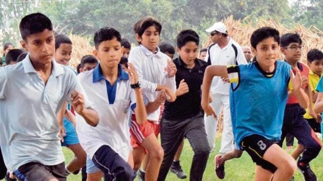 As many as 150 athletes from all ICSE schools of the region took part in four different categories.(HT Photo)