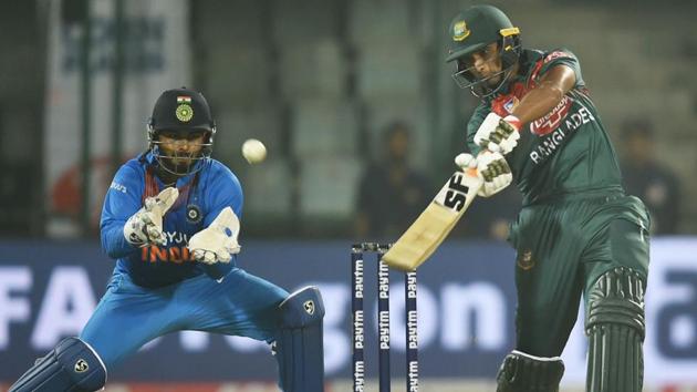 Bangladesh cricket team captain Mahmudullah plays a shot.(PTI)