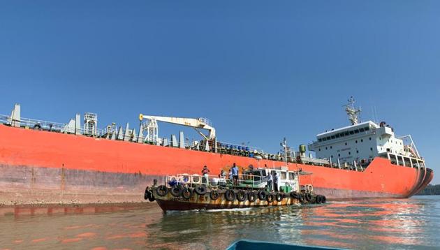 The chemical tanker Nu Shi Nalini has been stranded since October 25.(Sourced) The chemical tanker Nu Shi Nalini has been stranded since October 25.(Sourced)