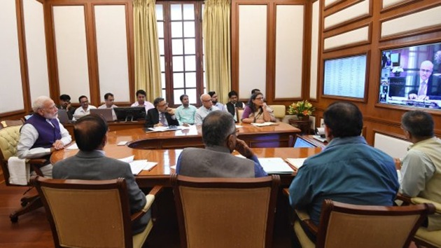 PM Modi chaired the 31st interaction through PRAGATI — the ICT based multi-modal platform for Pro-Active Governance and Timely Implementation on Nov 6, 2019. (Photo @narendramodi)
