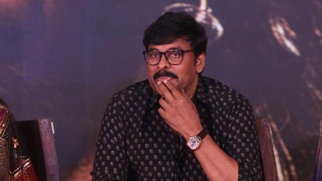 Chiranjeevi at the trailer launch of upcoming film Sye Raa Narasimha Reddy in Mumbai on Aug 20, 2019.(IANS)