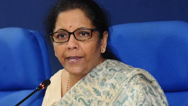 Union Finance Minister Nirmala Sitharaman addressing a press conference after a cabinet meeting in New Delhi on Wednesday, November 6, 2019. (HT Photo) Union Finance Minister Nirmala Sitharaman addressing a press conference after a cabinet meeting in New Delhi on Wednesday, November 6, 2019. (HT Photo)