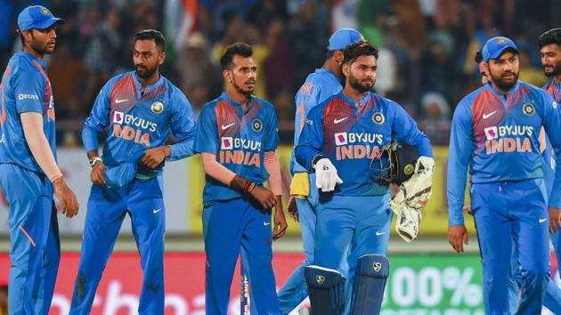 Yuzvendra Chahal celebrates the wicket of Bangladesh player Mushfiqur Rahim. (PTI)