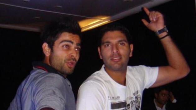 File image of Yuvraj Singh (L) and Virat Kohli.(Yuvraj Singh/ Twitter)