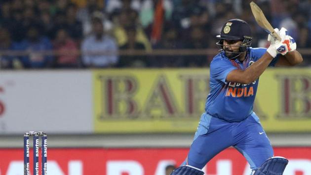 India's captain Rohit Sharma plays a shot. (AP)