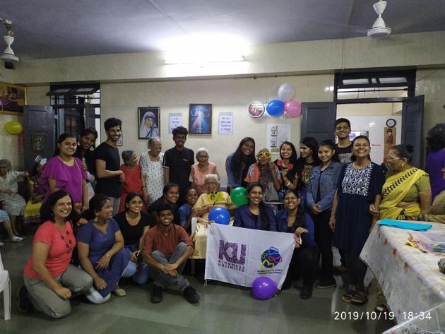 Volunteers organise a Diwali party for residents of St Anthony’s Home for senior women in Bandra, in the days leading up to the Kindness Jam.