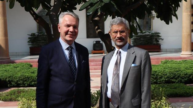 Finlad’s foreign minister Pekka Haavisto, with external affairs minister S Jaishankar. (Twitter: @Haavisto/Twitter) Finlad’s foreign minister Pekka Haavisto, with external affairs minister S Jaishankar. (Twitter: @Haavisto/Twitter)