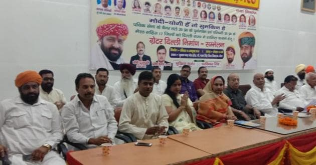 A convention was organised in support of ‘Greater Delhi’ movement in Meerut on October 13, 2019. (HT Photo) A convention was organised in support of ‘Greater Delhi’ movement in Meerut on October 13, 2019. (HT Photo)