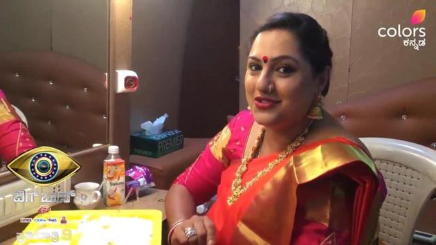 Sujatha inside the Bigg Boss house. Sujatha inside the Bigg Boss house.