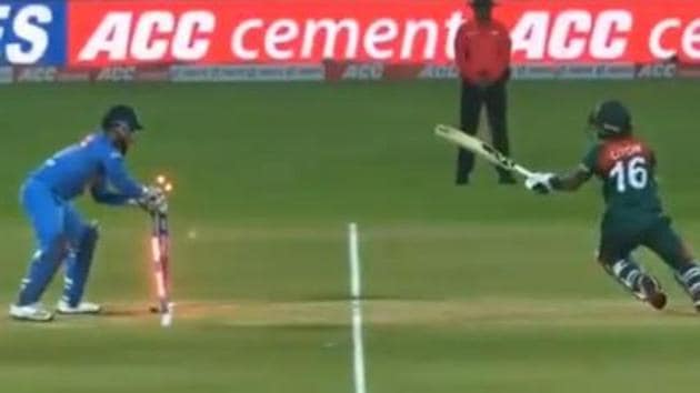 Rishabh Pant tries to stump Liton Das in the India vs Bangladesh 2nd T20I at Rajkot(Screen grab)