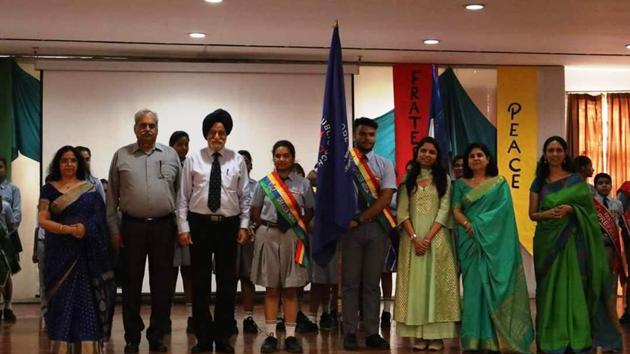The principal urged the new students council to be role models for their peers (HT) The principal urged the new students council to be role models for their peers (HT)