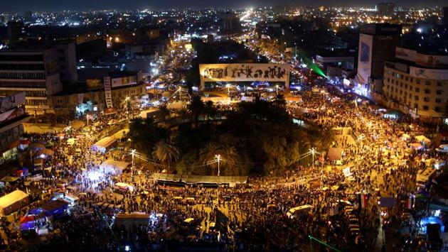 A general view of Tahrir square as demonstrators take part during the ongoing anti-government protests in Baghdad, Iraq. (Ahmed Jadallah / REUTERS)